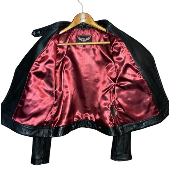 Street Legal Ladies Black Leather Jacket Large Black Leather Moto Jacket - Picture 10 of 13